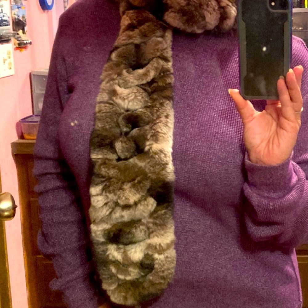 Chinchilla scarf 45” long